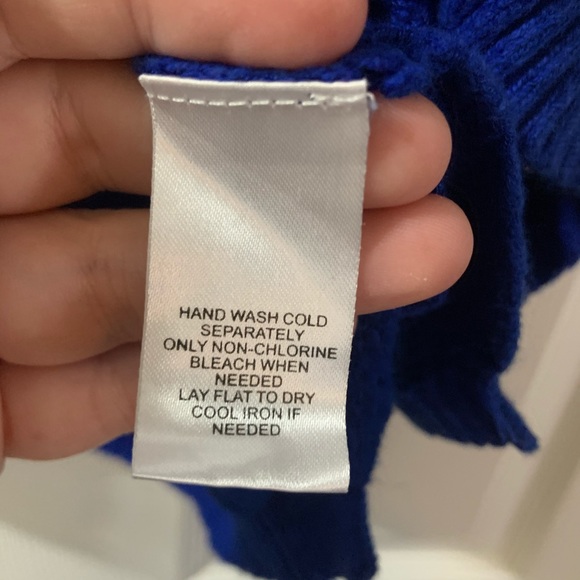 Knit by Hampshire Studio Blue Knit Sweater Top Small - Picture 6 of 7